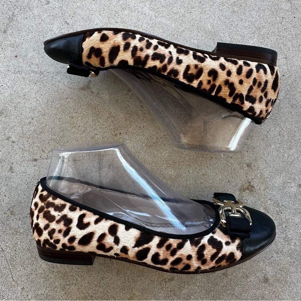 Sam Edelman Mage Leopard Print Calf Hair Flats Leather Women's Size 6.5 - Picture 8 of 12